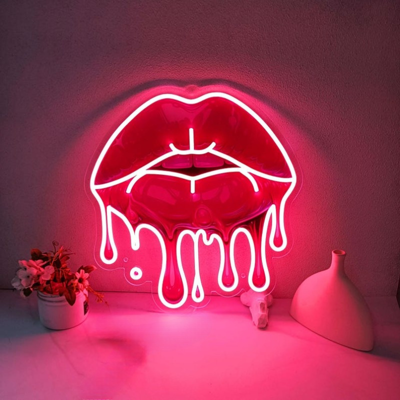 Melting Lips UV Printed Neon S - đánh giá và giá Commercial Wall Printing