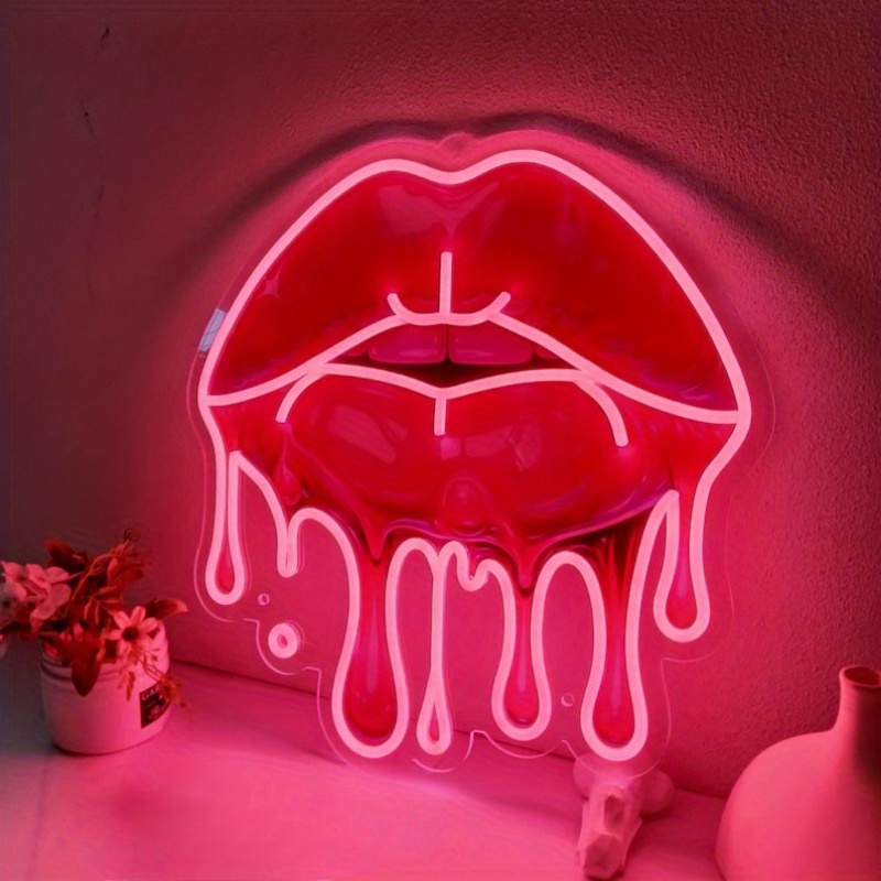 Melting Lips UV Printed Neon S - đánh giá và giá Commercial Wall Printing