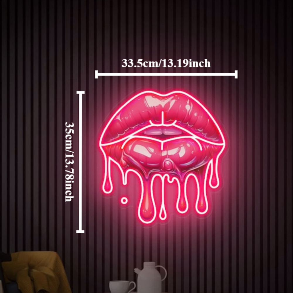 Melting Lips UV Printed Neon S - đánh giá và giá Commercial Wall Printing