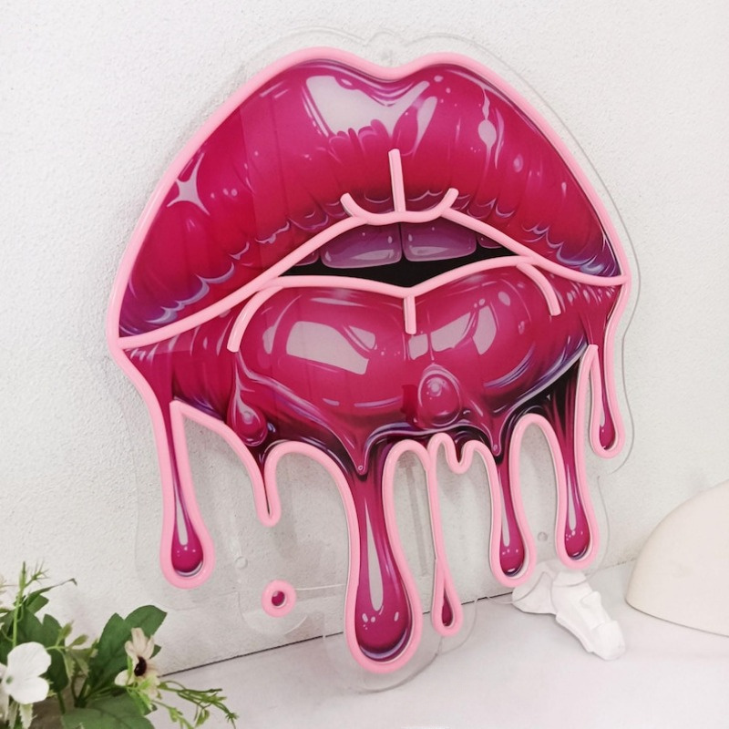 Melting Lips UV Printed Neon S - đánh giá và giá Commercial Wall Printing