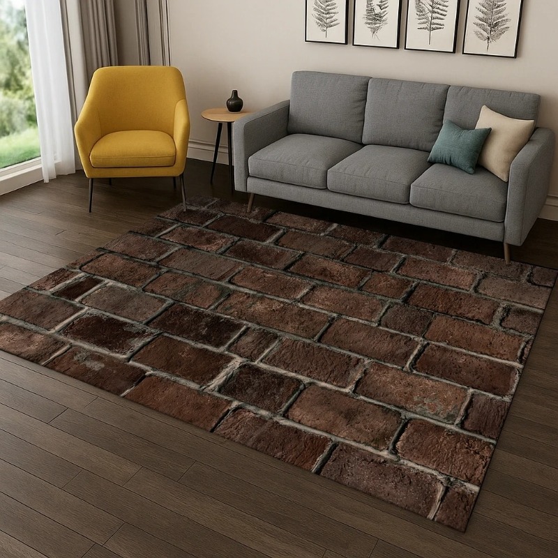 3D Brick Stone Building Carpet - đánh giá và giá Commercial Wall Printing