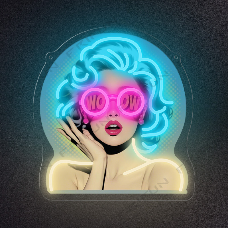 WOW Curl Girl Neon Sign UV Pri - đánh giá và giá Commercial Wall Printing